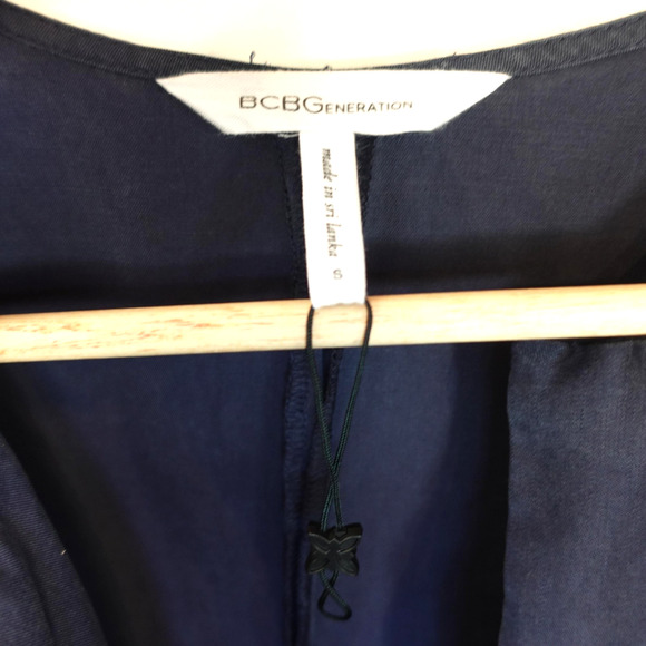 BCBGeneration Vest Small Blue Long Duster Cardigan Dark Fairy Grunge Layering - Picture 8 of 10